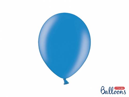 Hållbara metallicballonger i kornblå, ca 27 cm