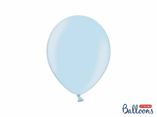 10 st babyblå metallicballonger, ca 27 cm 