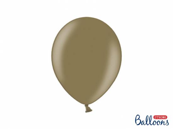 10 st metallicballonger, cappuccino, 27 cm