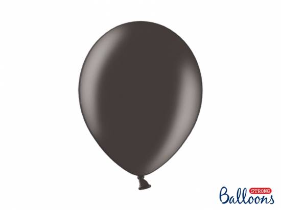 10-pack metallicballonger i svart, ca 30 cm