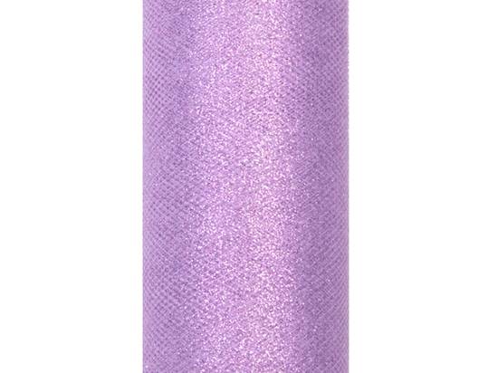 Tyll med glitter, Lavendelfärgad, 15 cm x 9 m i gruppen Krans & Floristtillbehör / Textilband & Snören / Tyll hos Kransmakaren.se (TIUG15-002)