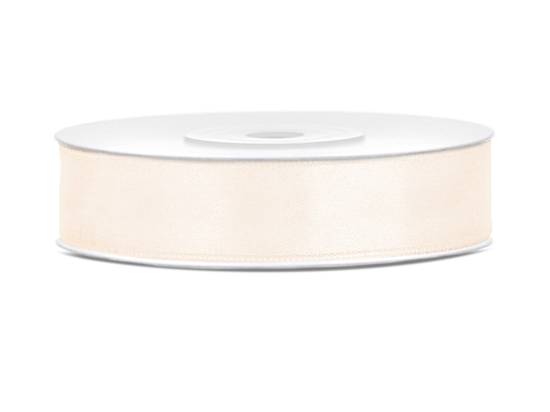 Satinband, Ljust Cream, 12 mm ( 25 meter ) i gruppen Bröllopstillbehör / Band och snören / Band / Satinband / Satinband 12 mm hos Kransmakaren.se (TS12-079J)