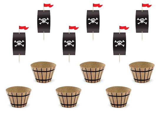 Cupcake kit Pirattema 6st i gruppen Högtider / Födelsedag / Barnkalas / Pirattema hos Kransmakaren.se (ZFM3)