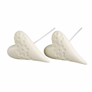 Hjärta, cremefärgad. 2st