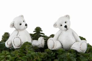 Nalle/Stick Vit Poly 5cm