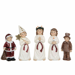 Luciatåg med 5 olika figurer
