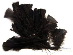 Fjädrar, trådade. 12 st vippor. Svart