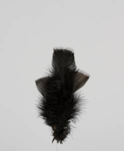Fjädrar med tråd, svarta. 5 st