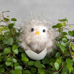 Kyckling i ägg. Vit/Brun. 3,5 x 5 cm. (2 st.)