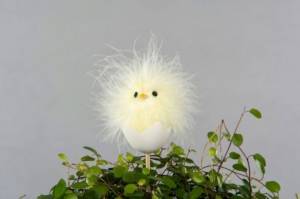 Kyckling i ägg. Gul 3,5 x 5 cm. (2 st)