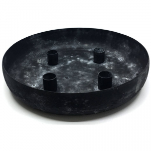 Ljusfat med 4 ljushållare, Grå.