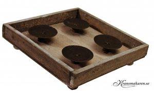 Ljuslåda, fyrkantig. 25x25xx7 cm