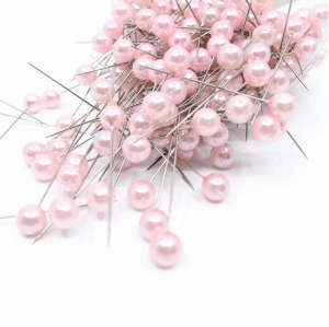 Pärlnålar 10 mm, ljusrosa ca 250 st