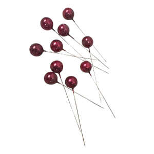 Pärlnålar, röda, 10mm, 10 st