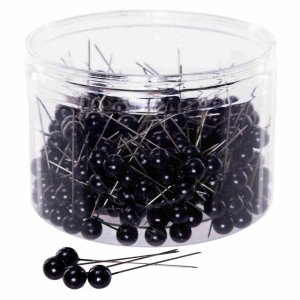 Pärlnålar, svarta, 10 mm,  250 st