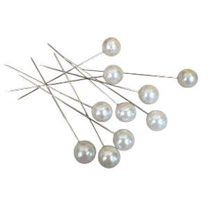 Pärlnålar, vita. 10 st