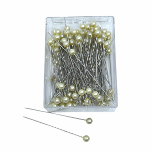 Pärlnålar. 6mm, Creme. 100 st