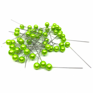 Pärlnålar. 10mm, äppelgröna. 50 st