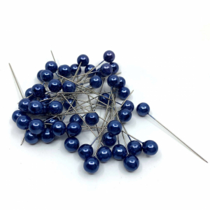 Blå pärlnål. 10mm. (ca 50 st)