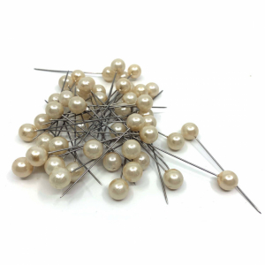 Pärlnålar, Champagne 10 mm. 50 st
