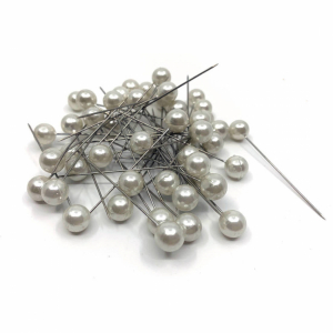Pärlnålar. 10mm, Vita. 50 st
