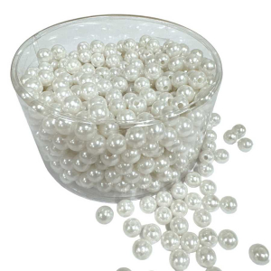 Vita vaxpärlor 10mm, (ca 600st)