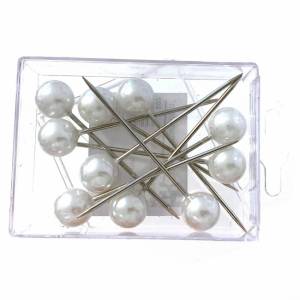 Pärlnålar. 15mm, Creme. 10 st