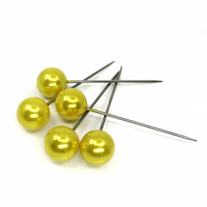 Pärlnålar, Gul, 20 mm. 50 st