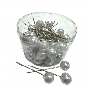Pärlnålar, vita, 20mm. 50 st.
