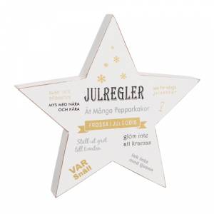 Stjärna med julregler, 20 cm