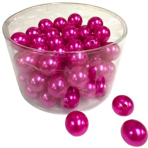 Rosa vaxpärlor 20 mm, (ca 75 st)