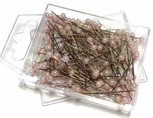Pärlnålar 4mm, Rosa 150 st