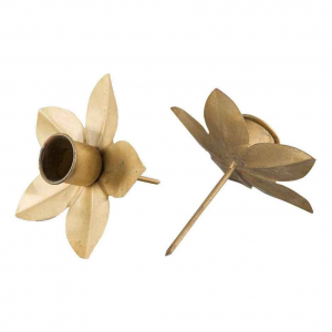 Ljushållare Kronljus Blomma - Mässing