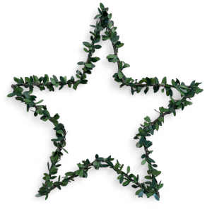 Stjärna i metall med buxbom. ca 39 cm