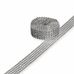 Strassband i silver, ca 3 meter