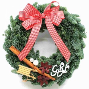 Dekorerad julkrans Eva.  Äkta ädelris