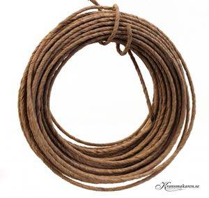 Pappsnöre med ståltråd, natur. 10 meter