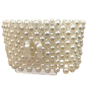 Corsagearmband med pärlor, Ljust cremefärgad.
