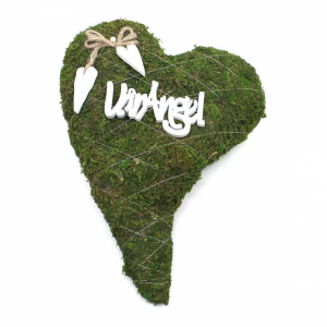 Mosshjärta 'Vår ängel', ca 25 x 21 cm