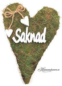 Mosshjärta saknad, ca 26x18 cm