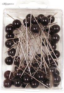 Pärlnålar, svart. 50 st