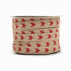 Band med röda stjärnor Brun/Röd. (3 meter)
