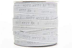 Vitt band, Gott Nytt År, 12mm. (3 meter)