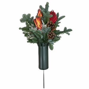 Gravdekoration med Ananasblommor och Grön rund gravvas