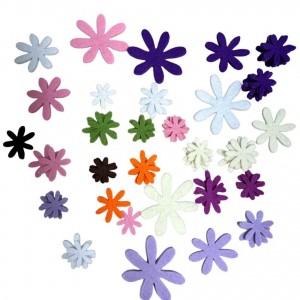 Blommor, mix. 3,5-6,5 cm. ca 57 st