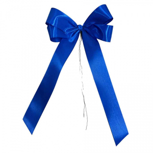 Rosett av blått polyester band 