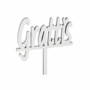 Grattis, Skylt,9 cm