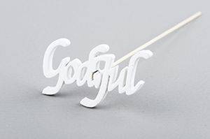 God Jul/stick vit, 6,5 cm.