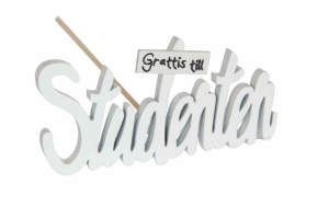 Grattis till studenten - skylt/stick. 8.5x4.5