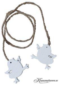 Kycklingar på natursnöre, vita. 